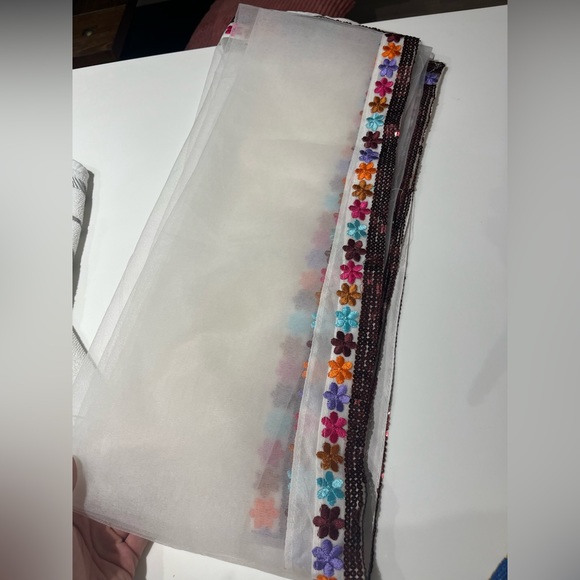 White colorful lehenga - three pieces - formal Indian wedding - Picture 6 of 8